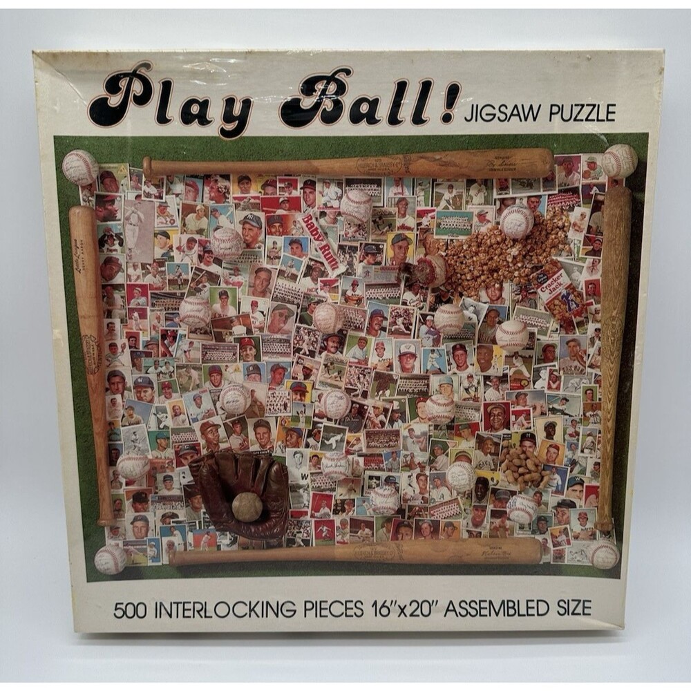Vintage 1990 Play Ball Baseball 500 pc Jigsaw Puzzle New Sealed Nordevco 7860
